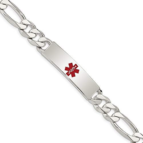 Pulsera de plata de ley 925 grabable con cierre de pinza de langosta pulida, médica, fígaro, náutica, barco, ancla de mariner, identificación, regalo para mujeres, opciones de longitud: 19 22, Metal,