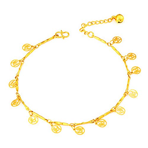 Pulseras Mujer Baratas Bell Chapado En Oro Cadena De Doble Pie Femenino De Moda Pulsera De Cadena De Pie De La Cadena De Pies-F