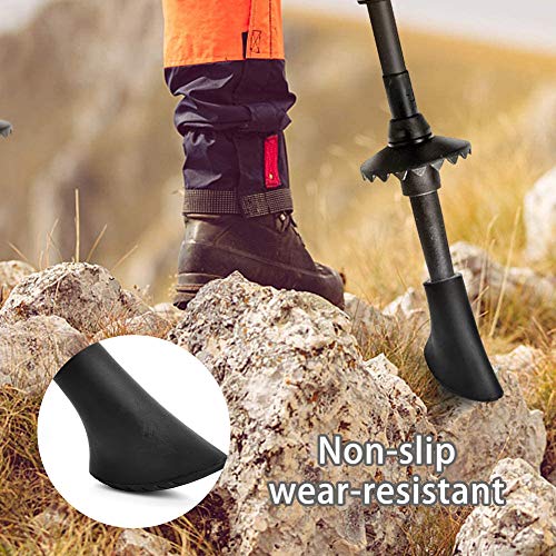 Puntas de Goma para Bastones de Trekking, Vegena 10 Piezas / 5 Pares Protector de Punta para Bastón de Senderismo para Bastones de Marcha Nórdica Almohadillas