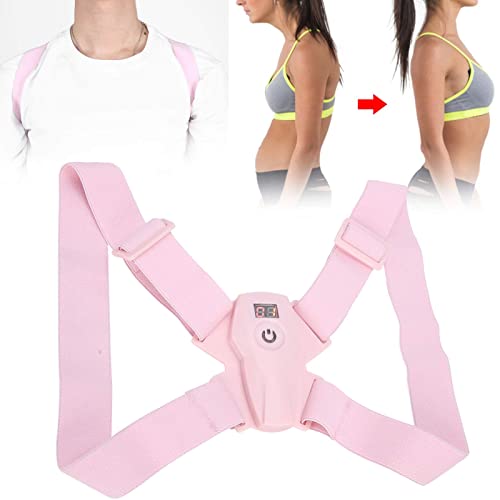 Pwshymi Corrector de Postura de Espalda Entrenador cómodo de corrección de Joroba para Uso doméstico(Pink)