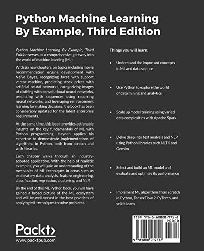 Python Machine Learning By Example: Build intelligent systems using Python, TensorFlow 2, PyTorch, and scikit-learn, 3rd Edition