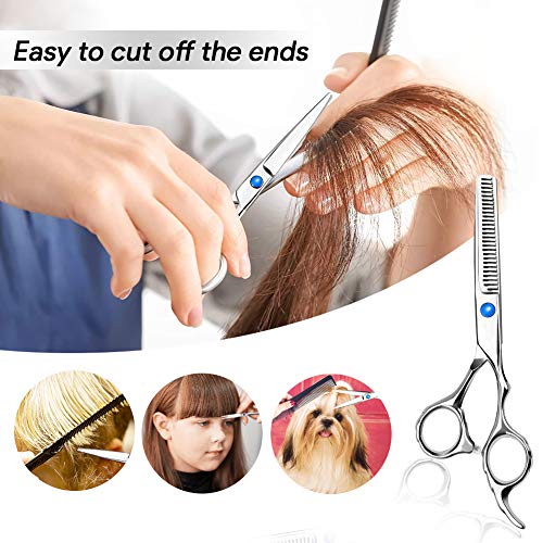 Qhui Tijeras Peluqueria Profesional, 4CR Acero Inoxidable de Primera Calidad Tijeras Cortar Pelo Para Salón, Barberos o Uso en el Hogar, Ligero y Agudo