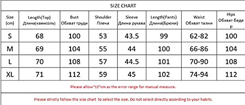 QKX,Ropa de Dormir,Túnicas sólidas para Mujer con Fajas Conjunto de 2 Piezas Muñequeras para Dormir Tops Pantalones de satén Pijamas Sueltos Ropa de Dormir Informal Trajes caseros Femeninos,