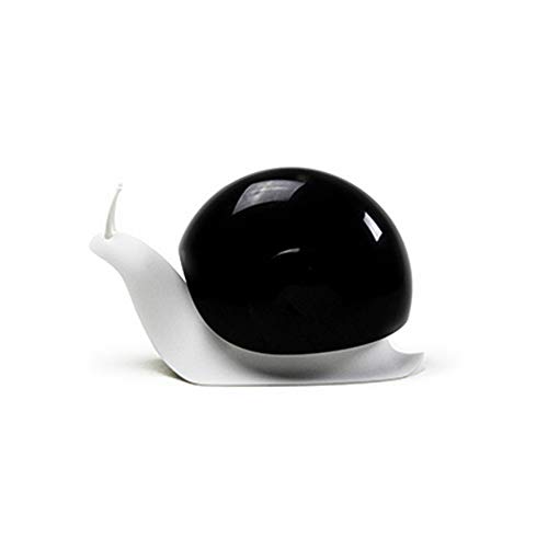 QUALY ESCAR - Dispensador de jabón líquido para el baño, forma de caracol, 18 x 11 cm, color negro