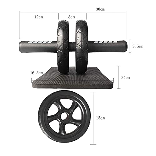 Quesuc Ab Roller Wheel Rodillo Deportivo, Abdominales Rueda, Rodillo Entrenador De Músculo Abdominales Para El Hogar, Apto Para Principiantes y Deportistas Profesionales-Rodilleras De Fitness Estera