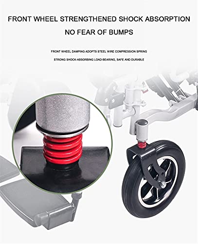 qwertyuio Rollstuhl Faltbar Scooters Para Personas Mayores Con Discapacidades Silla De Ruedas Eléctrica Plegable, Marco Engrosado Completamente Acostado/Semi-Acostado 500W Linterna De Moto