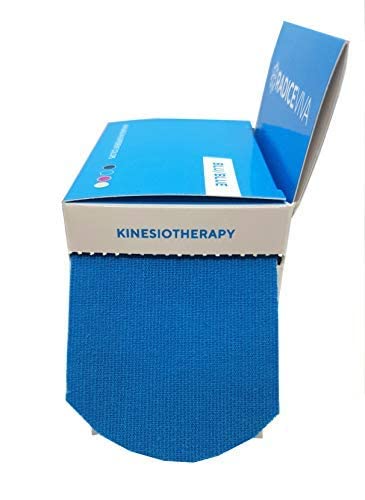 RADICEVIVA Kinesio - Cinta adhesiva elástica muscular para kinesiotherapy, 5 cm x 5 m, descargable con instrucciones de uso (idioma español no garantizado), ideal para atletas y deportes (color azul)