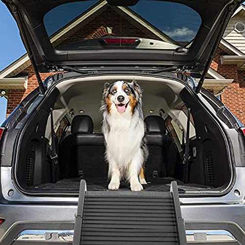 Rampa para perros plegable Escaleras para perros Rampa para coche para perros Rampa para maletero de coche para mascotas, antideslizante, ayuda de entrada para maletero, hasta 90 kg, 153x39x13cm, esca