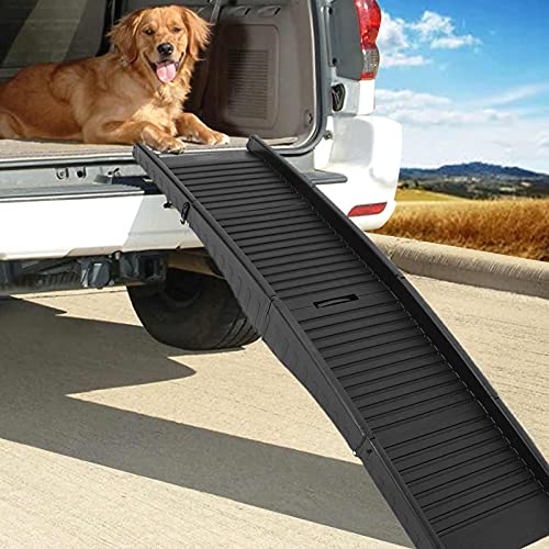 Rampa para perros plegable Escaleras para perros Rampa para coche para perros Rampa para maletero de coche para mascotas, antideslizante, ayuda de entrada para maletero, hasta 90 kg, 153x39x13cm, esca