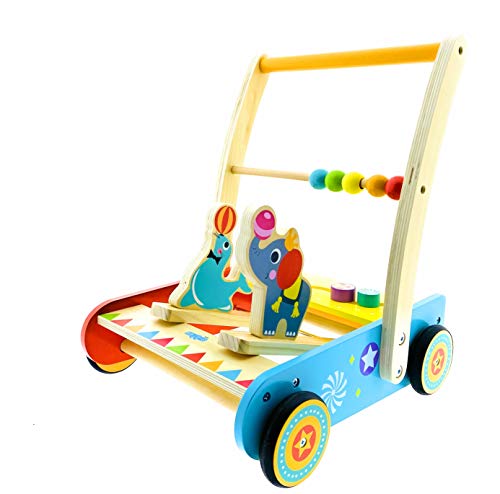 RB&G Carro de circo de madera con neumáticos de goma para niños