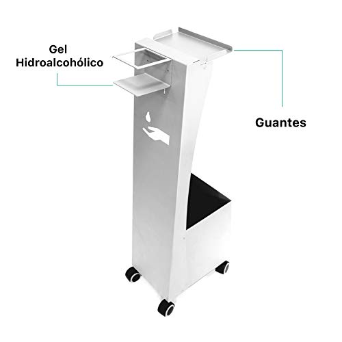 RC ocio Soporte dispensador de desinfectante Manos Blanco/dispensador de Guantes para Todo Tipo de Botes de Gel hidroalcoholico de Manos/Soporte higienizante Manos y Guante Desechables