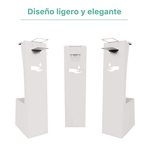 RC ocio Soporte dispensador de desinfectante Manos Blanco/dispensador de Guantes para Todo Tipo de Botes de Gel hidroalcoholico de Manos/Soporte higienizante Manos y Guante Desechables