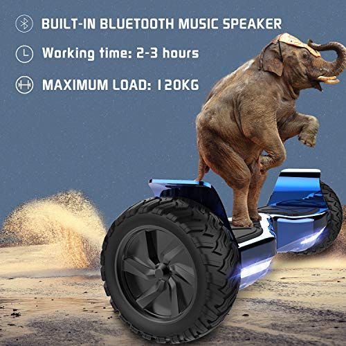 RCB Hoverboards Scooter Eléctrico de Auto-Equilibrio - Estándar de la UE - Off Road Patinete Eléctrico con App Control Todo Terreno Hummer de 8.5" con Bluetooth, Regalo para Adolescentes y Adultos