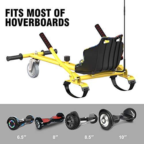 RCB Hoverkart para Patinete eléctrico Asiento Kart para Self Balancing Scooter Longitud Ajustable, Compatible con Todos los patinetes - 6.5/8 / 8.5/10 Pulgadas