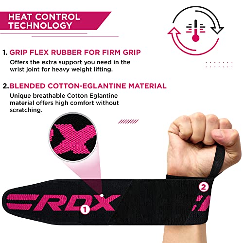 RDX Muñequeras Gym Powerlifting Correas de Levantamiento, Aprobado por IPL y USPA, Wrist Wraps Deportivas para Culturismo Musculación Gimnasio Calistenia Fitness Halterofilia Gimnástico Entrenamiento