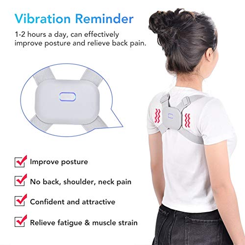 Recordatorio Ajustable Sensor Inteligente de la vibración, Adulto Niño y la Postura de corrección de Dispositivos, aliviar el Jorobado de corrección, Espalda y Hombro de Apoyo (Size : Medium)