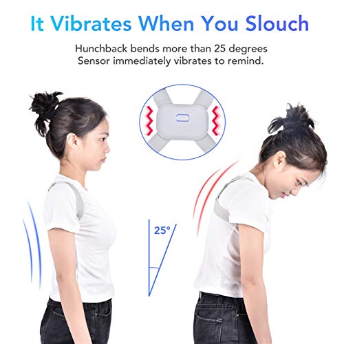 Recordatorio Ajustable Sensor Inteligente de la vibración, Adulto Niño y la Postura de corrección de Dispositivos, aliviar el Jorobado de corrección, Espalda y Hombro de Apoyo (Size : Medium)