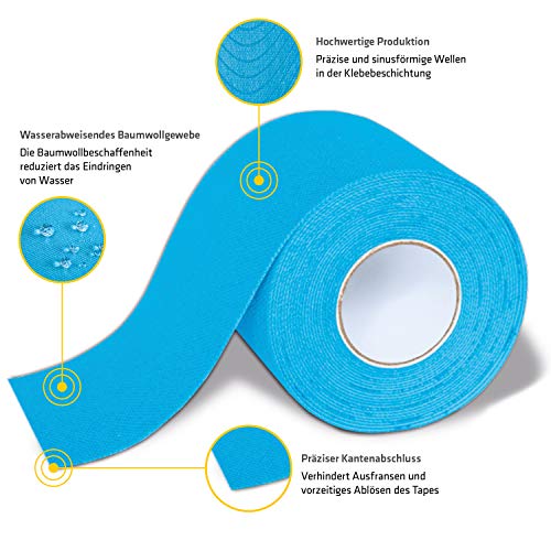 Rehab europa QA-00459/AZ - 1 rollo kinesiotape vendaje k-active azul 5cmx5m