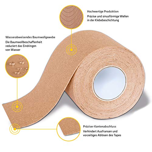 Rehab europa QA-00459/BG - 1 rollo kinesiotape vendaje k-active beige 5cmx5m