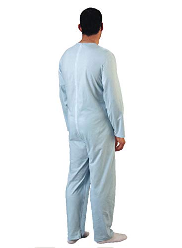 Rekordsan Pijama Antipañal Geriátrico Classic Hombre en Fresco Algodón con 1 Cremallera, Talla 2, Pack de 1