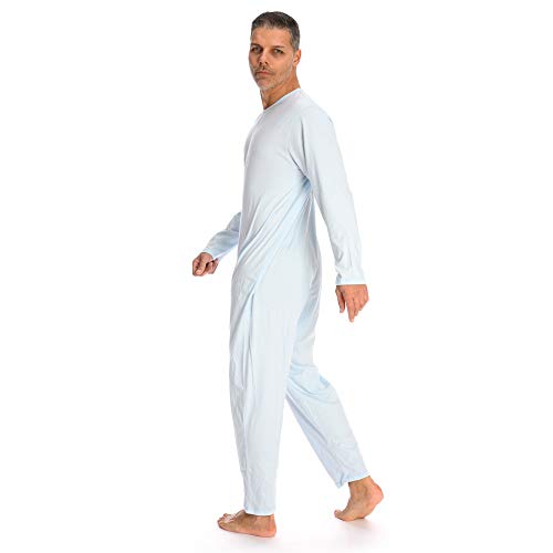 Rekordsan Pijama Antipañal Geriátrico Classic Hombre en Fresco Algodón con 1 Cremallera, Talla 2, Pack de 1