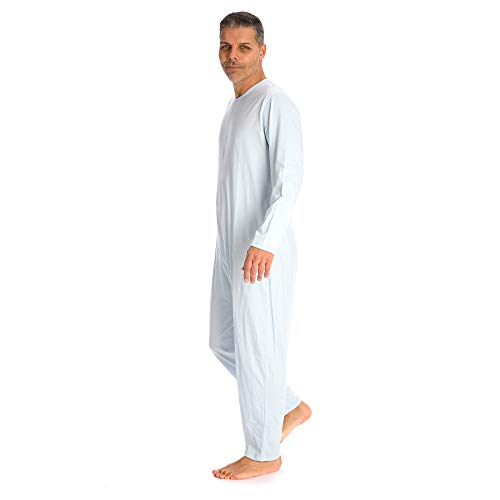 Rekordsan Pijama Antipañal Geriátrico Classic Hombre en Fresco Algodón con 1 Cremallera, Talla 4, Pack de 1