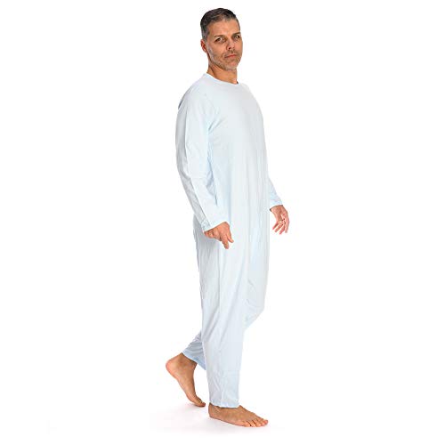 Rekordsan Pijama Antipañal Geriátrico Classic Hombre en Fresco Algodón con 1 Cremallera, Talla 4, Pack de 1