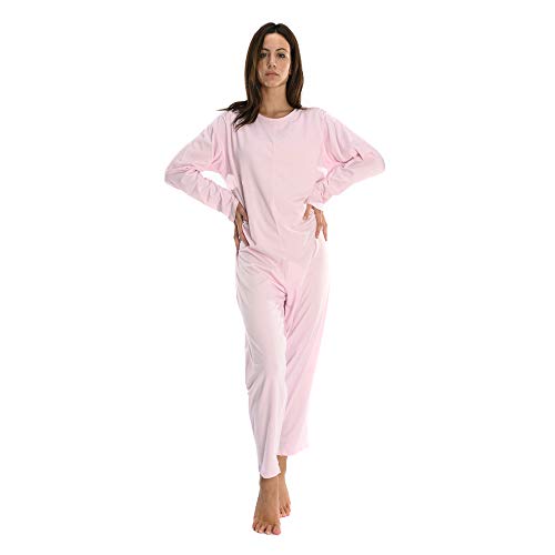 Rekordsan - Pijama Antipañal Geriátrico de Algodón para Mujer, Talla 4, Rosa