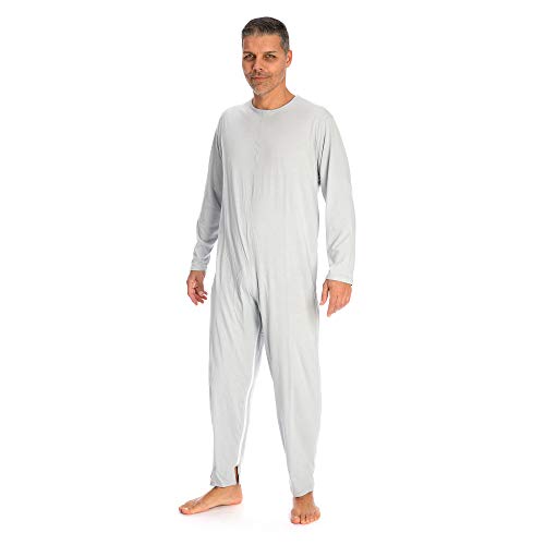 Rekordsan Pijama Antipañal Geriátrico Ideal Hombre en Fresco Algodón con 2 Cremalleras, Talla 2, Pack de 1