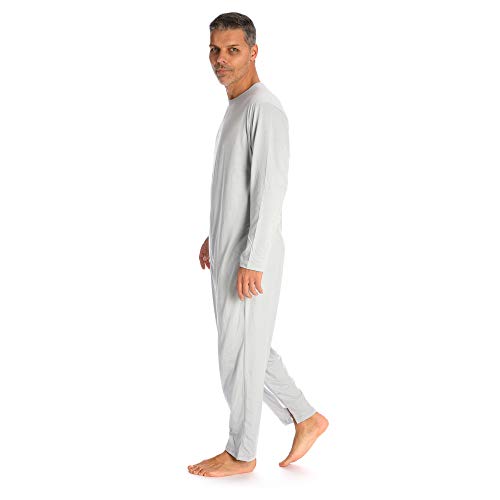 Rekordsan Pijama Antipañal Geriátrico Ideal Hombre en Fresco Algodón con 2 Cremalleras, Talla 2, Pack de 1