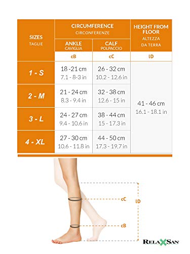 Relaxsan Antitrombosis M1350A (2 Pares - Blanco, L) medias cortas punta abierta antiembólicas K2 para reposo compresión graduada 25-32 mmHg