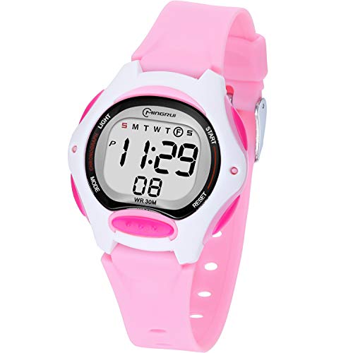 Reloj Digital para Niña Niño,Chicos Chicas Impermeabl Deportes al Aire Libre LED Multifuncionales Relojes de Pulsera con Alarma