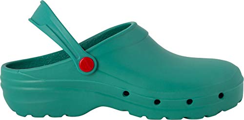 REPOSA Light Shock Zuecos Sanitarios, Zapatos de enfermería, Material eva Zapatos Sanitarios cómodos con capellada Superior Cerrada, Agujeros Laterales, Plantilla anatómica, Suela SRC