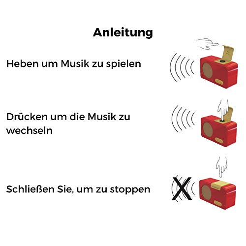 Reproductor de música (verde) con la música de una radio retro, especialmente diseñado para personas con demencia, muy fácil de usar para personas mayores, escuchar música de forma independiente.