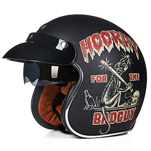 Retro Lucky Scooter Vintage Open Face Cascos Halley Half Moto Victory XXL