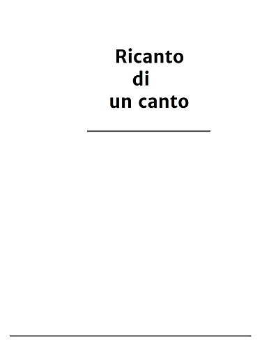 Ricanto di un canto (Italian Edition)