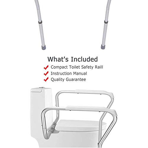 Rieles De Seguridad, Higiénico Marco De Seguridad WC, WC Reposabrazos Auxiliares, Ajustable En Altura, Adecuados para Obstáculo-Libres Desactivada