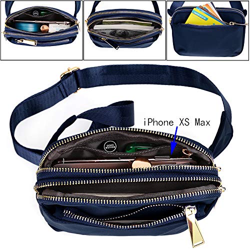 Riñoneras de Moda - UTO Riñonera Deportiva, Impermeable Viaje Cinturón, Bolso Bandolera Bolso de la Cintura, Peso Ligero Estupendo para Mujer Hombre Azul