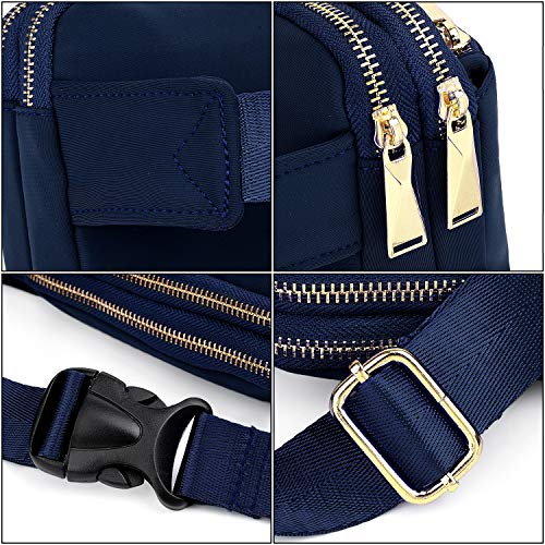 Riñoneras de Moda - UTO Riñonera Deportiva, Impermeable Viaje Cinturón, Bolso Bandolera Bolso de la Cintura, Peso Ligero Estupendo para Mujer Hombre Azul