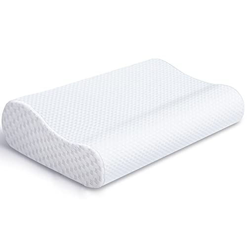 RIPPLE Almohada Cervical, Almohada Viscoelástica para Dormir con Altura Ajustable, Funda de Almohada Extraible y Lavable, Forma Ergonómica Adecuada (60x35cm)