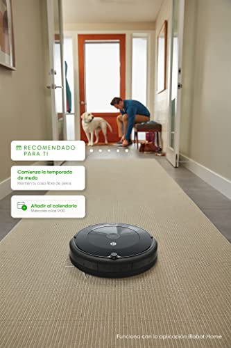 Robot aspirador con conexión Wi-Fi iRobot Roomba e5154 con dos cepillos de goma multisuperficie - Ideal para mascotas - Sugerencias personalizadas - Compatible con asistente de voz - Depósito lavable