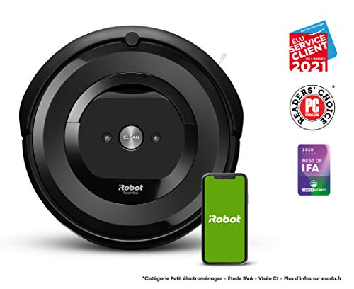 Robot aspirador conexión Wi-Fi iRobot Roomba e6192 con 2 cepillos de goma multisuperficie - Ideal mascotas - Sugerencias personalizadas - Compatible asistente de voz - Indicador depósito lleno