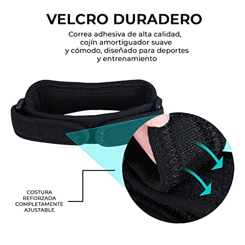 Rodillera Ajustable | Cinta rotuliana | Protector de Rodilla con Correa | Soporte de compresión de articulación para Correr | Rodilleras para Reducir Dolor de meniscos | Pack de 2 Unidades.