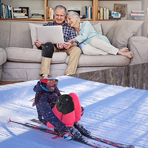 Rodillera Calentada Transpirable y Antideslizante para Hombre y Mujer, Eléctrico Calor Rodilla Protección y Masaje Vibratorio Prevención y Recuperación de Lesiones Deportivas (Batteries Not Included)