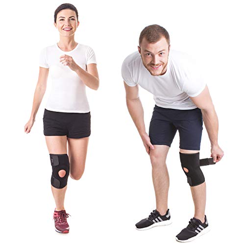 Rodillera de neoprene Totalmente Ajustable-Soportе Rodilla-Ortesis rodilla-Estabilizadora menisco-Ayuda en Lesiones de Ligamentos Artritis Large