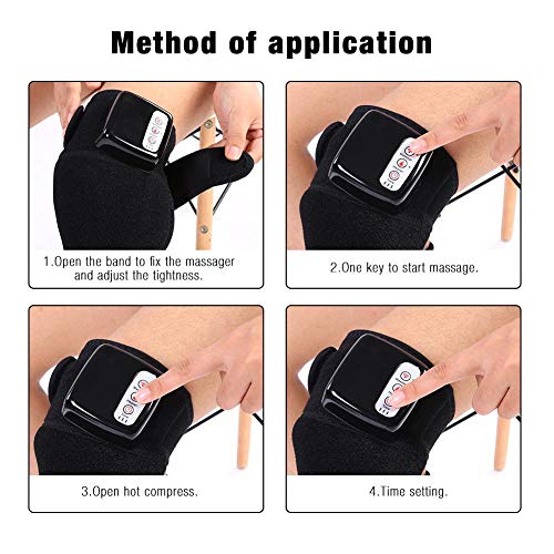 Rodillera eléctrica Masajeador de Rodilla Rodillera Reumatismo Herramienta de Terapia de Masaje de Rodilla Vibración Calor para Hombres Mujeres