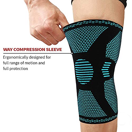 Rodillera MEDGUARD para Hombres y Mujeres, Manga de Rodilla de Compresión para Dolor articular, Artritis, Desgarro de Menisco, LCA, LCM y Rehabilitación de Lesiones Deportivas (Large)