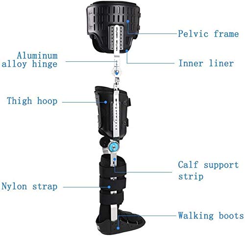 Rodilleras médicas Pedales Estaticos Rodilla Tobillo Pie Fijación Ortesis, cómodo ajustable en el tobillo del pie Ortesis Brace, Pierna fractura, pie y Ortesis de las extremidades inferiores, Leftleg