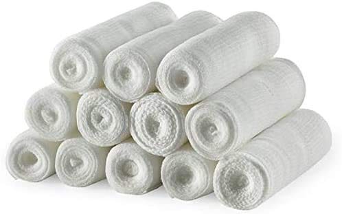 Rollos de vendas de gasa - Paquete o 12, 3" x 4.1 yardas por rollo de vendas de gasa de grado médico y envoltura de vendas elásticas para vendar todo tipo de heridas por MEDca