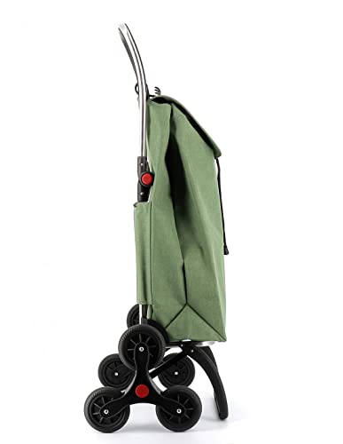 Rolser Carro I-MAX Tweed 6 Ruedas Sube Escaleras Plegable - Verde